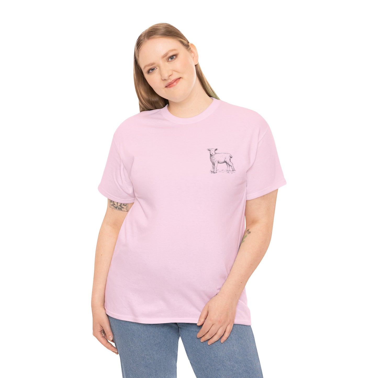 The Lambs 1 - Unisex Heavy Cotton Tee - 'Left the 99 Just for the 1' Sheep Design