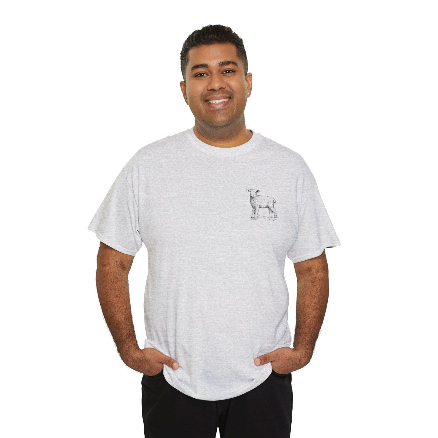 The Lambs 1 - Unisex Heavy Cotton Tee - 'Left the 99 Just for the 1' Sheep Design