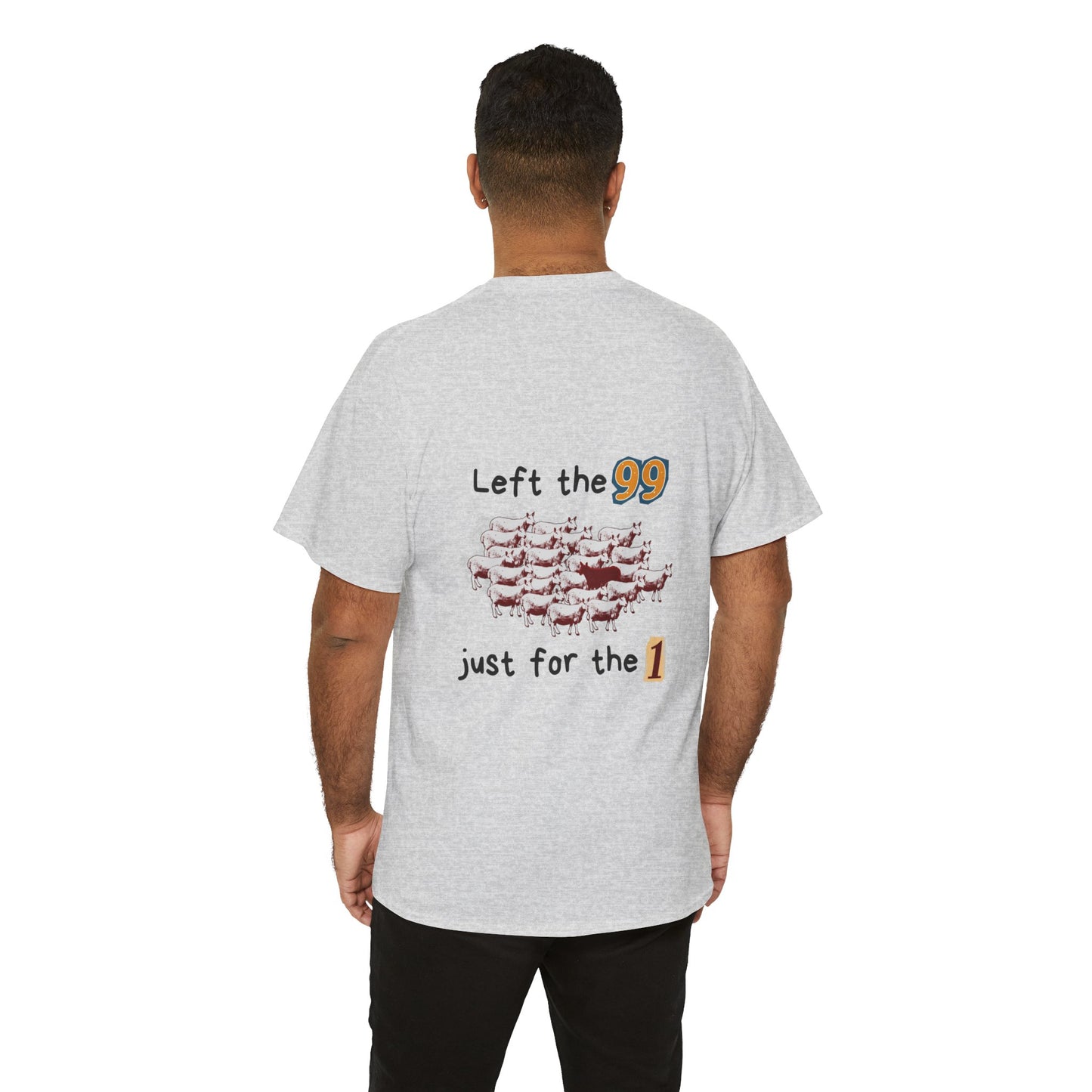 The Lambs 1 - Unisex Heavy Cotton Tee - 'Left the 99 Just for the 1' Sheep Design