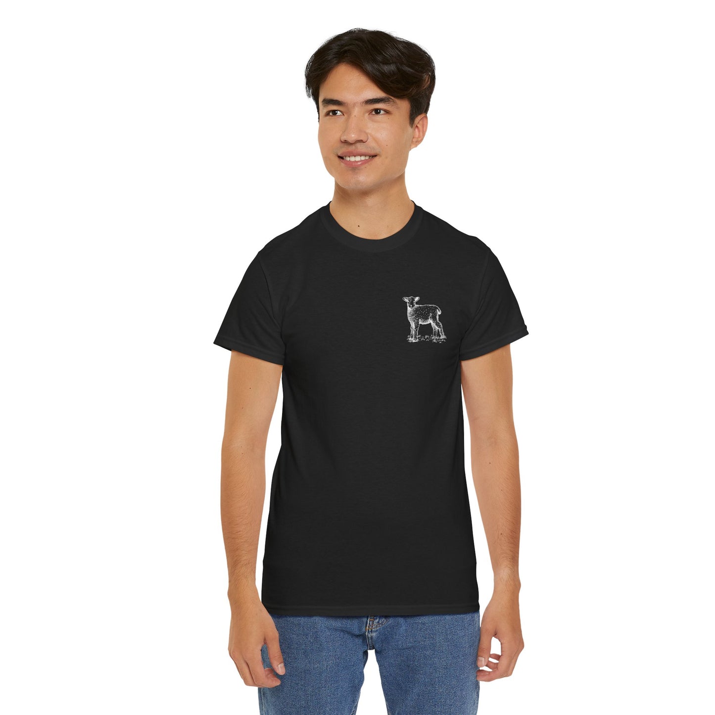 The Lambs 1 - Unisex Heavy Cotton Tee - 'Left the 99 Just for the 1' Sheep Design