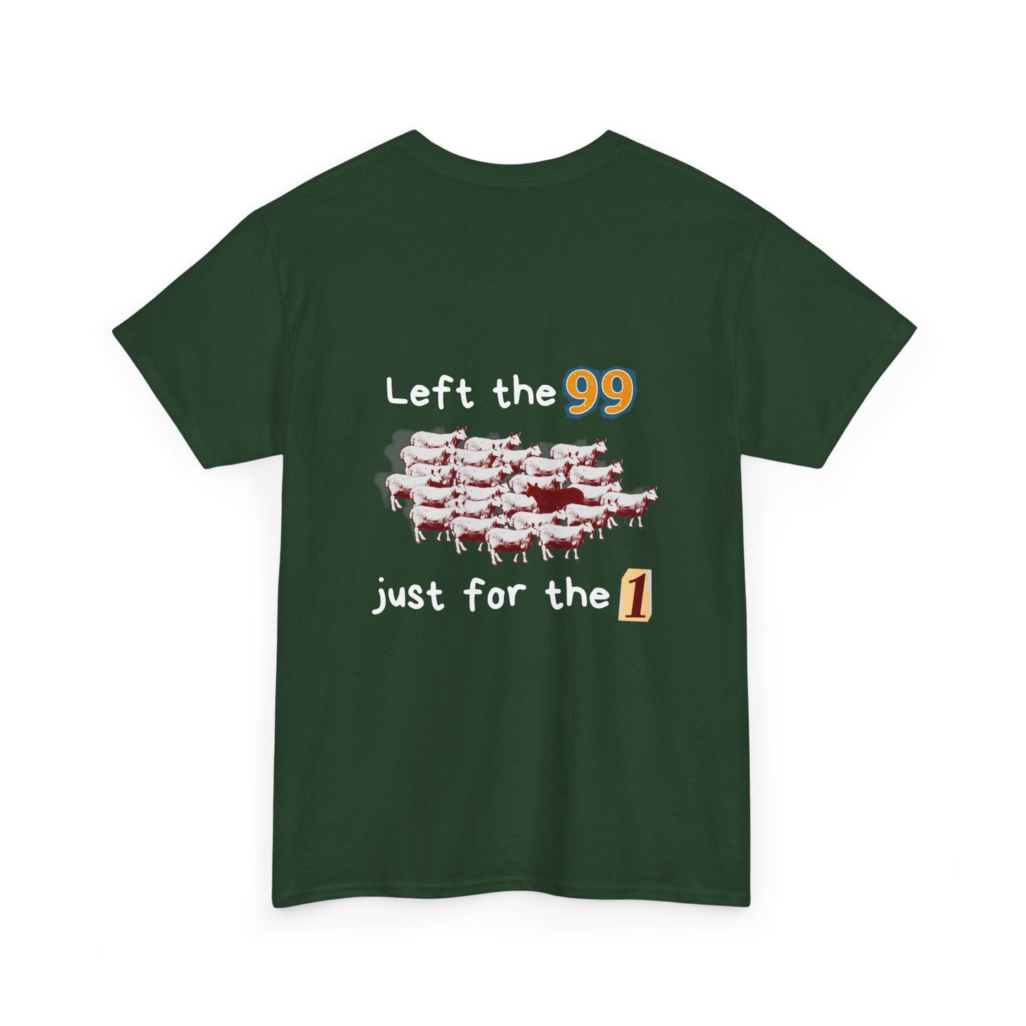 The Lambs 1 - Unisex Heavy Cotton Tee - 'Left the 99 Just for the 1' Sheep Design