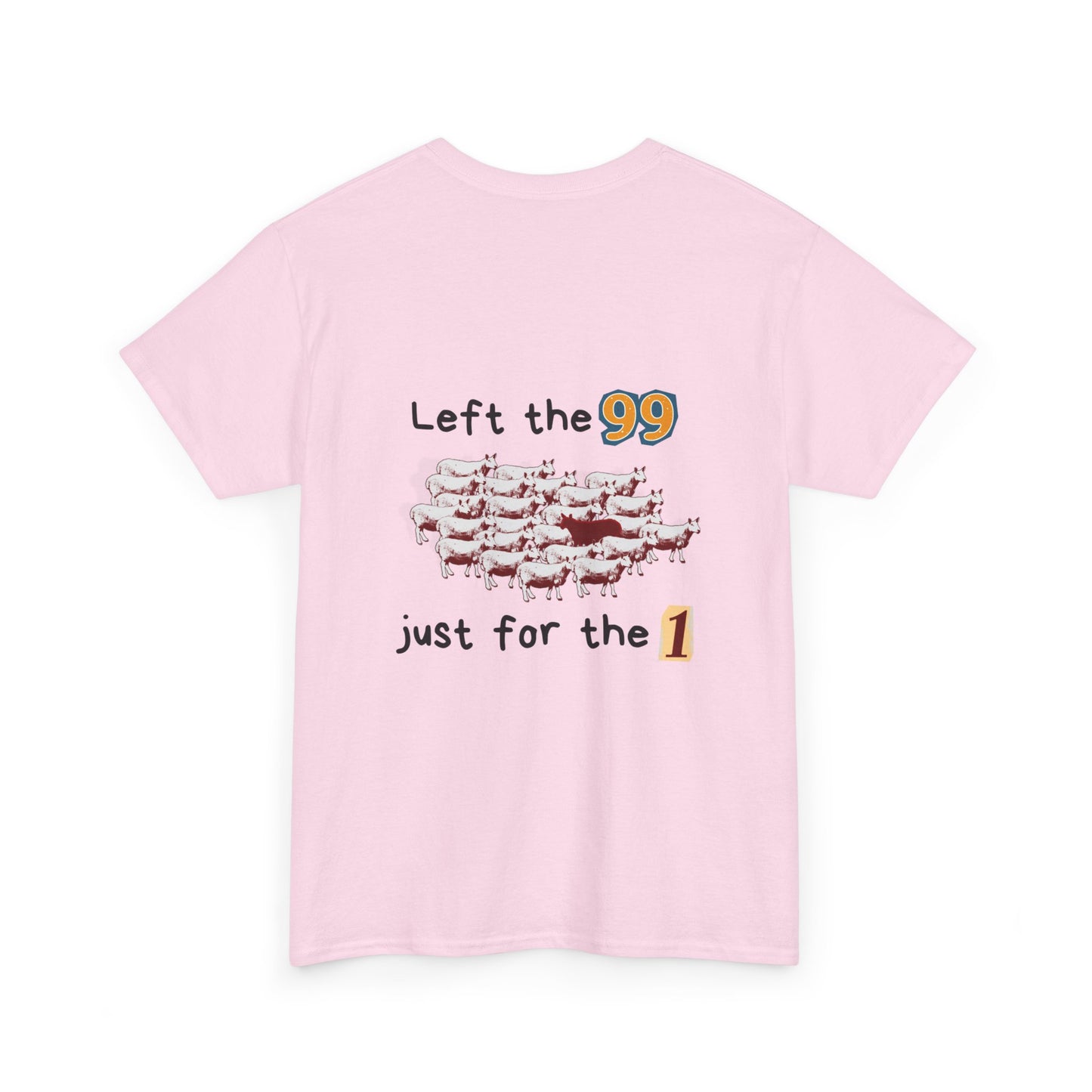 The Lambs 1 - Unisex Heavy Cotton Tee - 'Left the 99 Just for the 1' Sheep Design